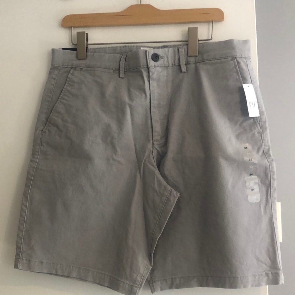 Mens gray khaki 10” shorts size 34 waist